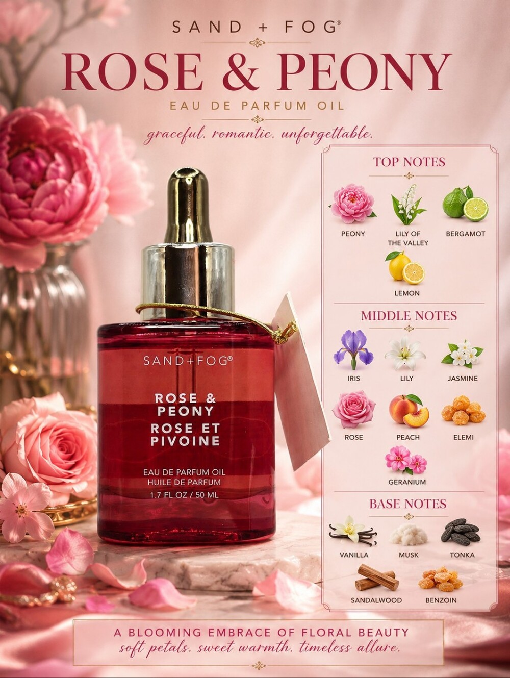 ROSE & PEONY Sand + Fog Fragrance Oil